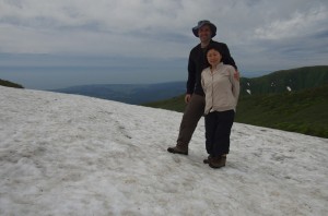 Summer snow, Mt Chokai