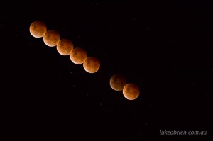 The red "Blood Moon" during Wednesday nights eclipse