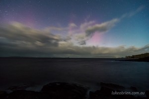 The southern lights over Tasmania's D'Entrecasteaux Chanel last night