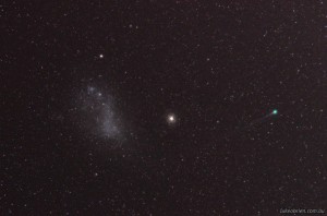Night sky photography - Comet Lemmon, Small Magellanic Cloud, Tuc 47