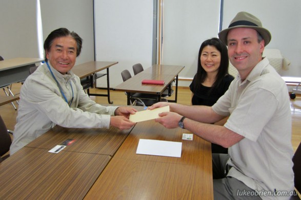 Donation to Fukushima Kids Organisation in Fukushima, Japan
