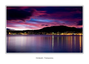 Tasmanian Landscape Photo Cards - Hobart Evening Skyline