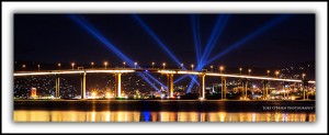 Hobart's Tasman Bridge & Dark Mofo lights