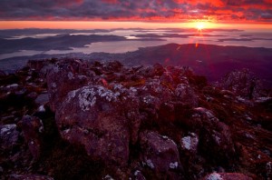 Tasmanian photography - Sunrise from Mt Wellington