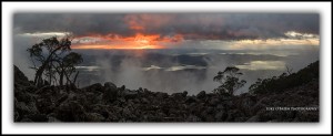 Mt Wellington Sunrise, Island Light Exhibition Tasmania