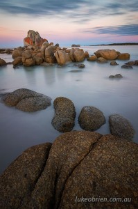 Dusk scene, Picnic Rocks Tasmania