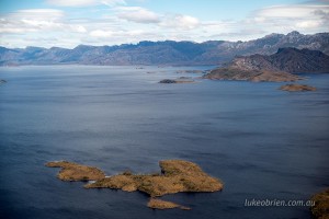 Lake Pedder - Aerial Photos. View to Frankland Range