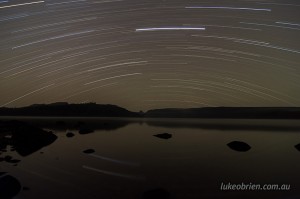 Night Sky Photos - Star trails at Lake St Clair