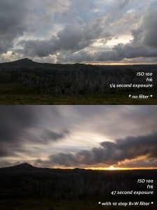 Tarkine Sunset With and Without 10 stop ND filter