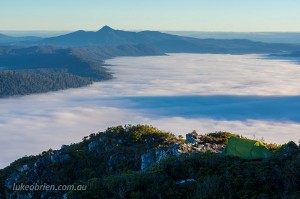Campsite above the clouds - The Needles, Tasmania