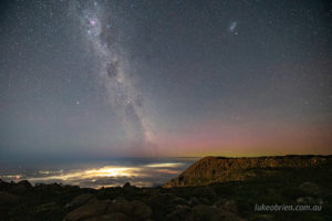 Aurora and Milky Way from kunanyi/Mt Wellington