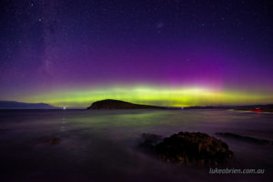 aurora australis south arm tasmania march 2021