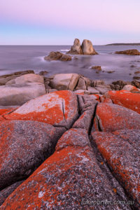 Grants Point in the Bay of Fires at dusk