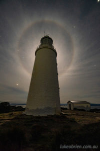 Moon-bow at the Cape Bruny lighthouse