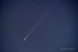 Comet Leonard from kunanyi/Mt Wellington Tasmania