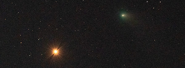 Comet ZTF and Mars in the skies above Hobart, Feb 11 2023