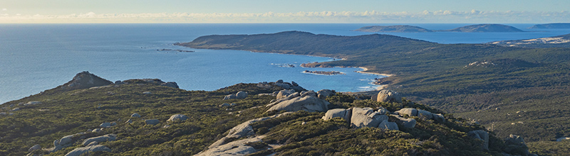 Granite and Flinders Island coastline, from Mt Killiecrankie
