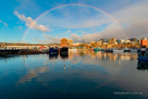 Rainbow at the Hobart waterfront