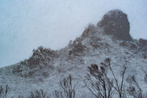 The Needles in snow, South West Tasmania