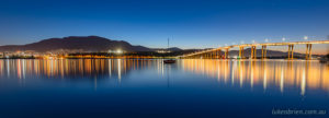 Hobart city skyline Tasman Bridge