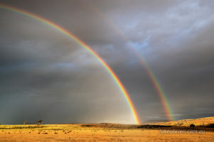 stunning sunset rainbow over tasmania's midlands