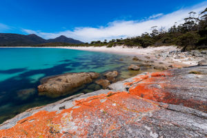 Beautiful orange coloured granite, Wineglass Bay beach
